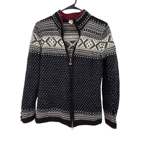 DALE OF NORWAY MEDIUM NEW WOOL FAIR ISLE ZIP UP LONG SLEEVE SWEATER - Picture 1 of 7